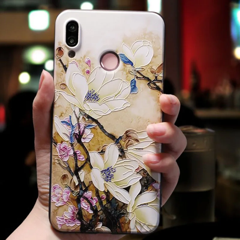3D цветок чехол для huawei P30 Pro P20 P10 P9 Lite Nova 3 3i 4 Honor 8X 7A 7C Крышка для huawei Y7 Pro Y6 Prime P Smart Y9