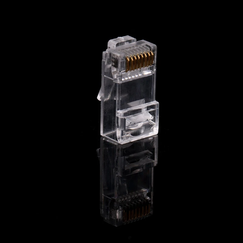 10 шт. RJ45 CAT6 8-Булавки модульная Вилки utp-неэкранированная версия кристалл голову Кабельный разъем с загрузки бар