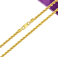 21 6l yellow gold necklace women men rope chain link 3mmw 6 25 g