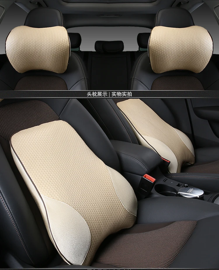 Lumbar Support Cushion For Car And Headrest Neck Pillow Kit Ergonomically Design Universal Fit Major Car Seat