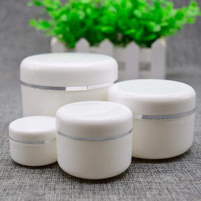 100pcs 50G white round cream bottle ,50g plastic cosmetic container, wholesale white cream jar 50g Cosmetic Packaging