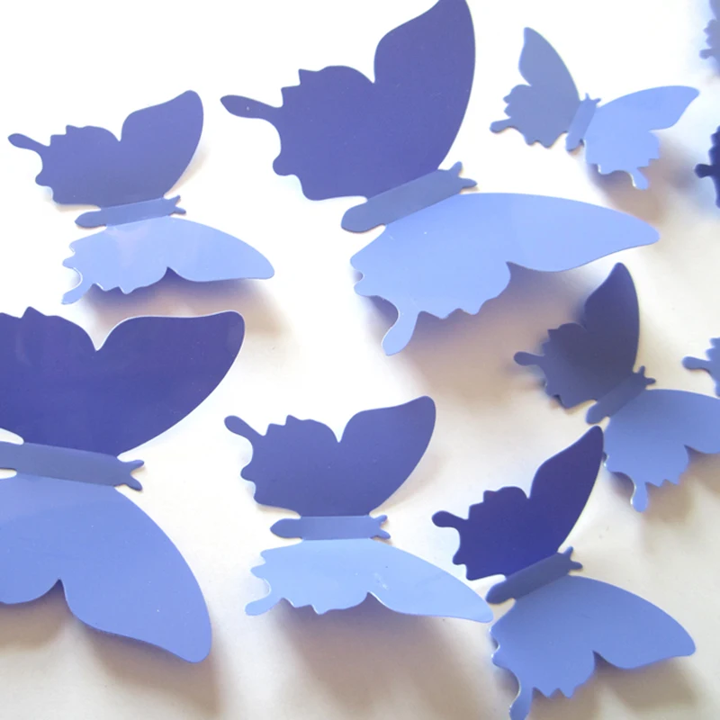12 Pcs/Lot PVC Butterfly Decals 3D Wall Stickers Home Decor Poster for Kids Rooms Adhesive to Decoration Adesivo De Parede | Дом и сад