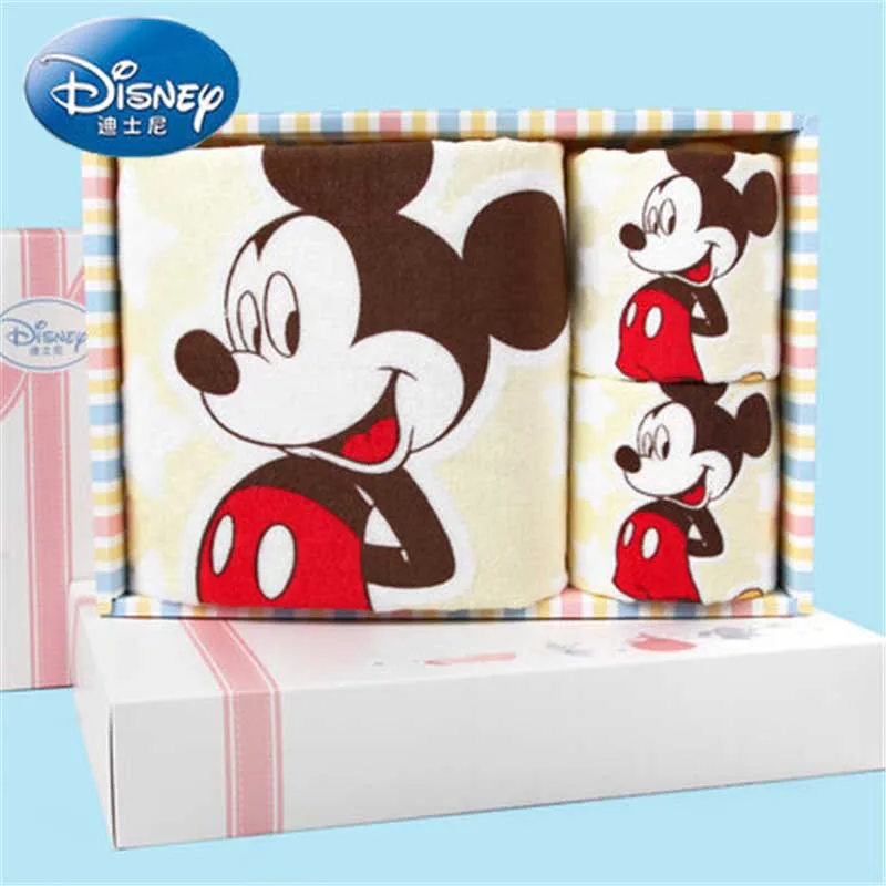 Disney 3 шт. желтое полотенце для лица с Микки банное подарочная упаковка супер