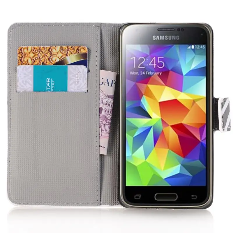 Чехол-книжка из искусственной кожи с рисунком бабочки для Samsung Galaxy S5 SV Mini G800