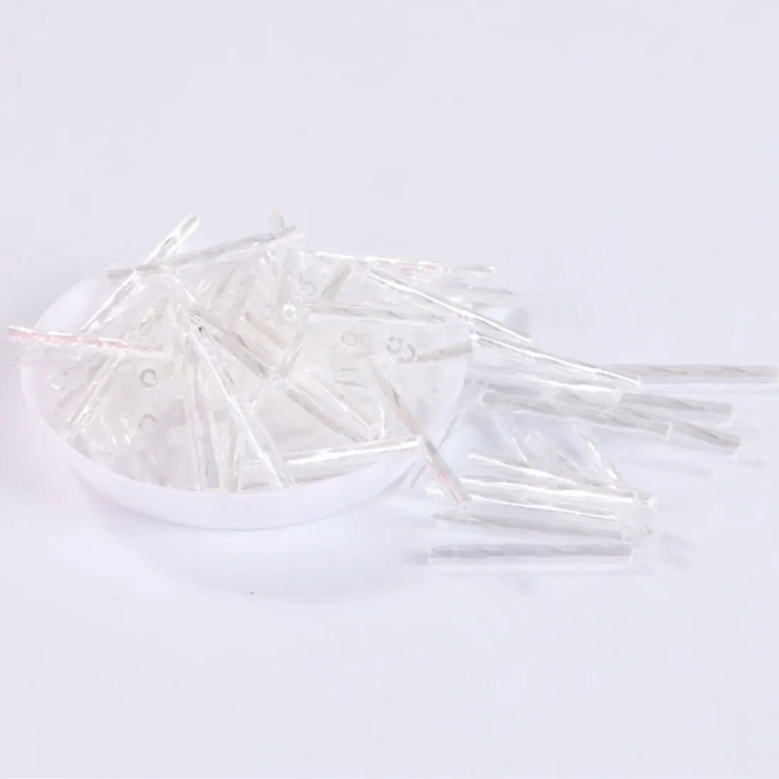 Transparent Трубчатые бусинки для изготовления женской одежды Diy Швейные аксессуары 2,5 мм* 25 мм Твист Стеклярус 0/8 стеклянный бисер с отверстием бусины для ювелирных изделий - Цвет: Transparent