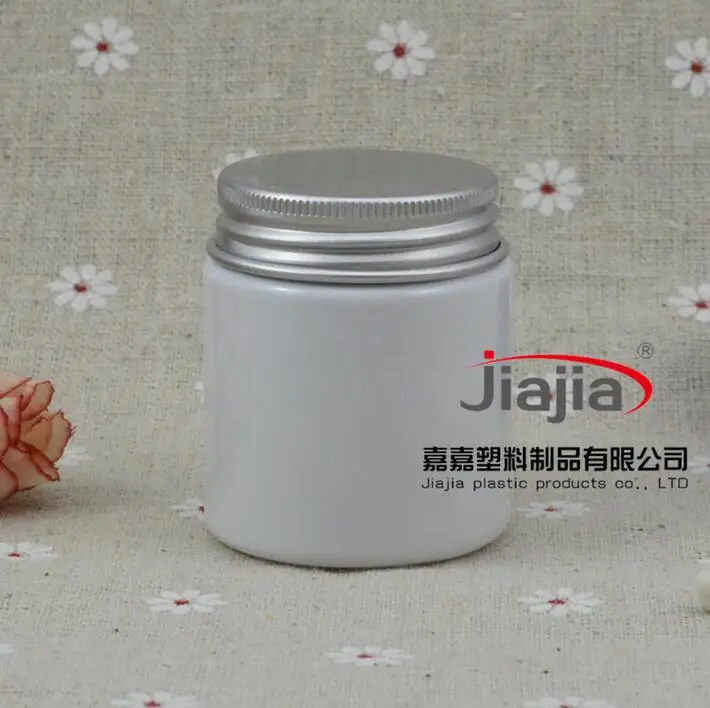 50 г прозрачная/белая банка для домашних животных бутылочка с серебряной