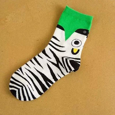 Zebra stripes Весна осень и зима новые милые трехмерные женские носки с мультяшным монстром женские хлопковые короткие носки с животными - Цвет: Zebra stripes