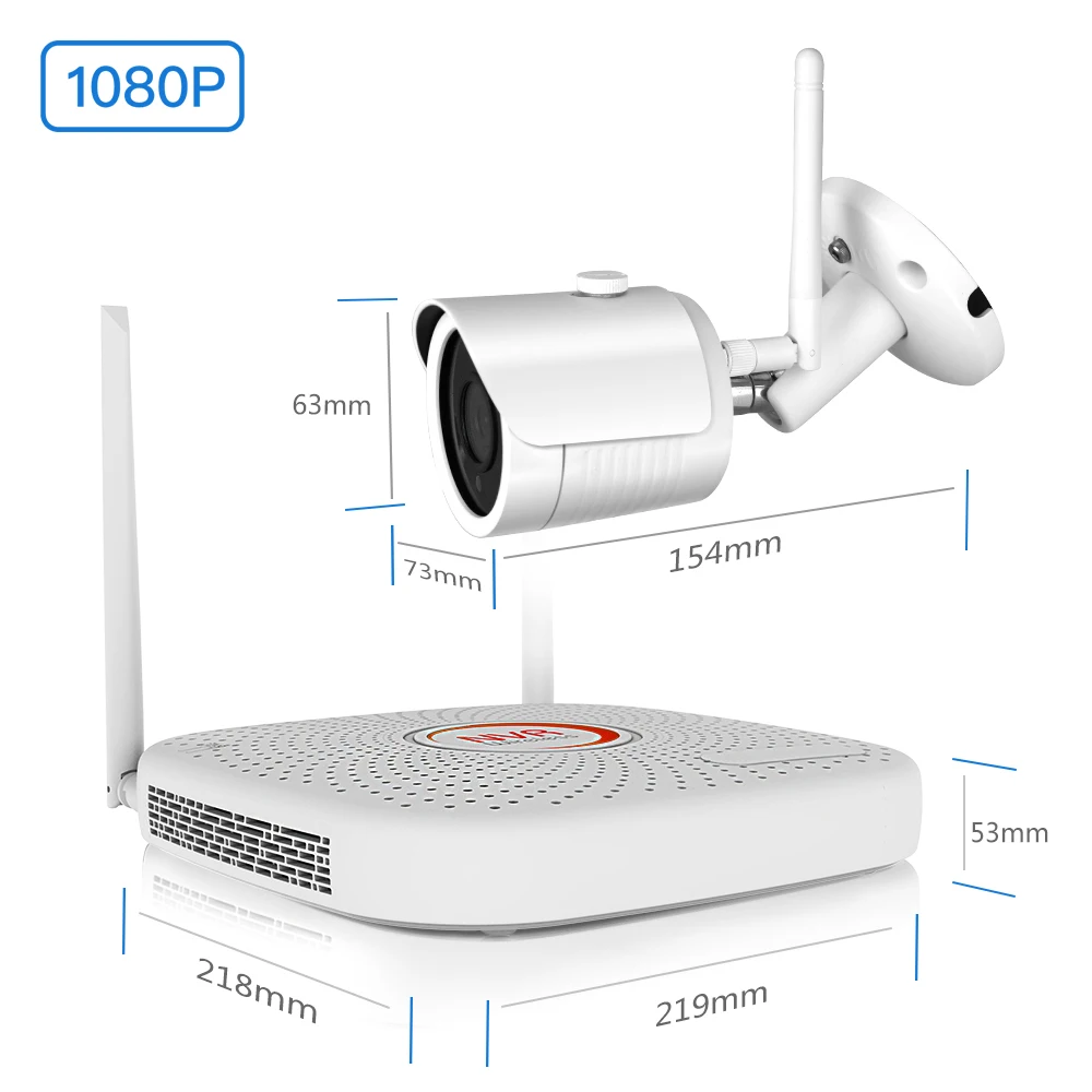 Acesee охранных Камера CCTV Системы Беспроводной 4CH 1080 P NVR комплект WI-FI IP открытый IPP6