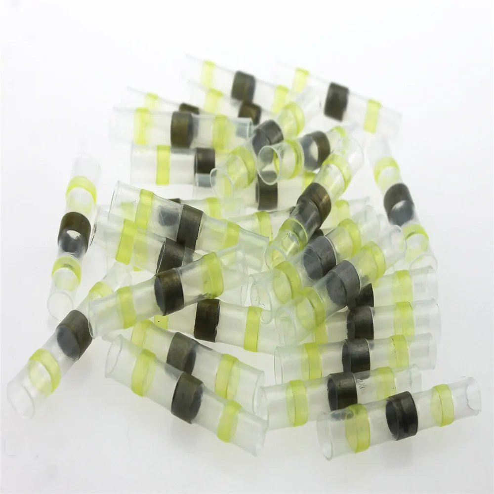 

100pcs 12-10AWG Solder Seal Wire Connector Heat Shrink Butt Connectors Terminals Electrical Copper