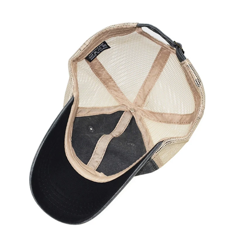 Унисекс бейсболка Ретро стиль Gorras Лоскутная промытая хлопковая сетчатая шапка