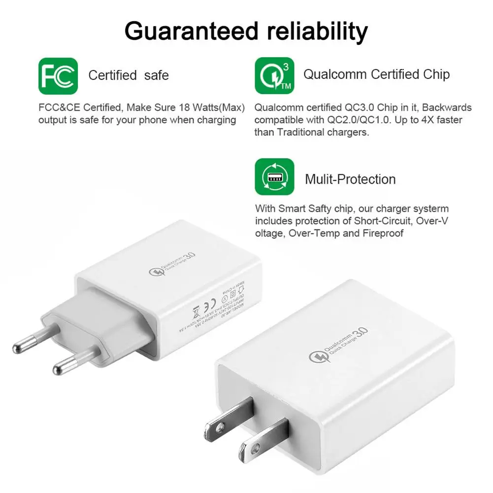 5V 3A USB3.0 Быстрая зарядка зарядное устройство адаптер для мобильного телефона