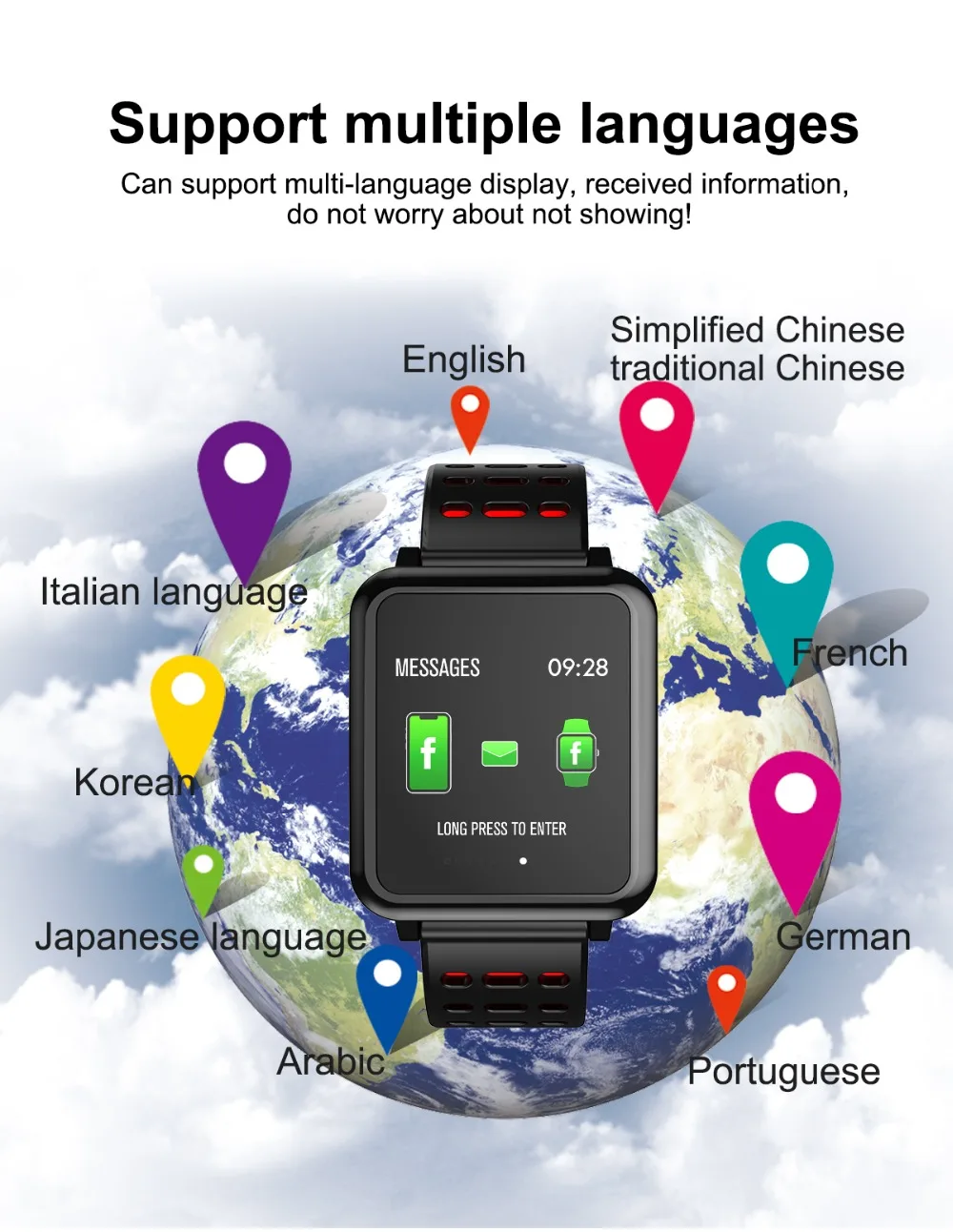 Smart Watch Q8 Sports Heart Rate Monitor Blood Pressure FitnessTracker activity tracker Bracelet Waterproof Band | Электроника