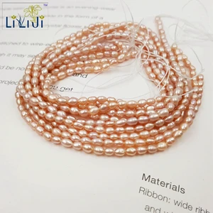 Purple LII Ji 3 цвета можно выбрать натуральные пресноводные жемчужные бусы в форме Рисин около 3-3,5 мм для DIY ювелирных изделий около 37 см/прядь - Цвет: Purple