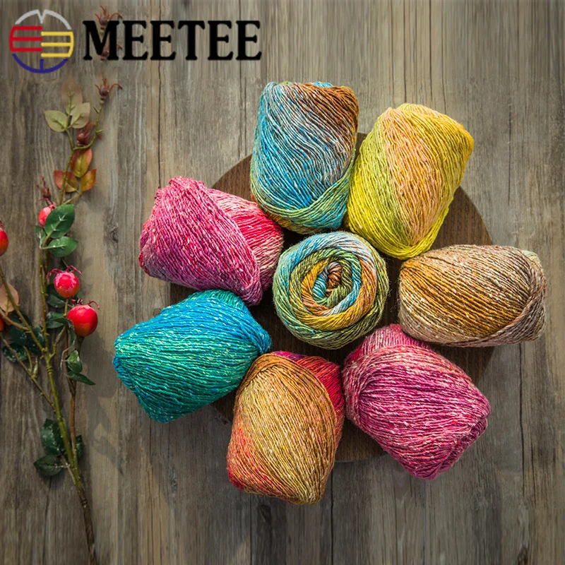 100g/roll Meetee Color Wool Polyester Cotton Knitting Yarn Crochet Thread for Hand woven Scarf Hat Shawl Handwork Crafts|Пряжа| |