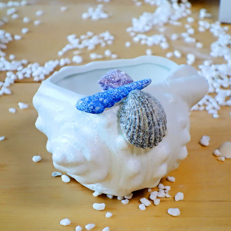 Керамическая фарфоровая фигурка в виде раковины морской звезды конфетная ваза