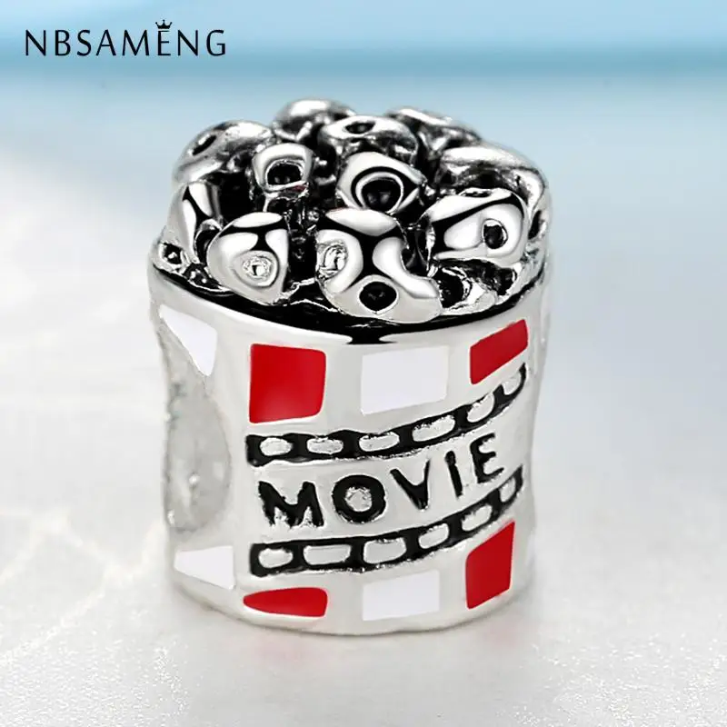 

Silver Plated Beads Charm Lovly Popcorn Enamel Bead Fit Original Bracelets Women Diy Jewelry Making