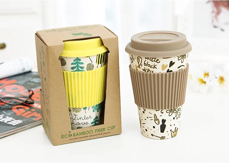 Бесплатная доставка 20 шт. Экологичная бамбуковая чашка для кофе с многоразовой