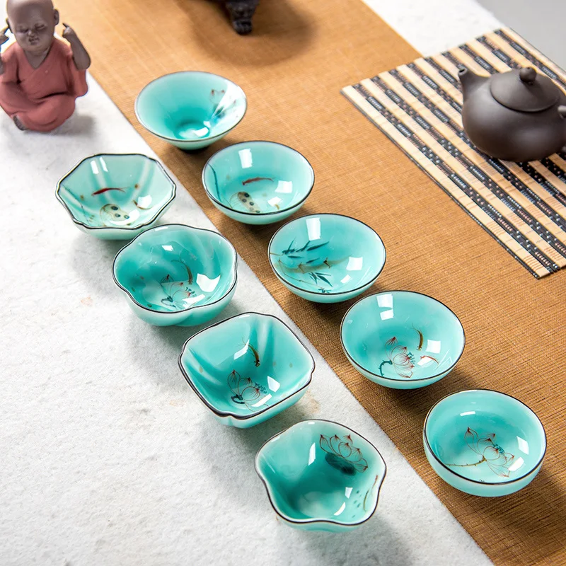 1 шт. чайная чашка китайская деликатная маленькая кунг фу фарфоровая ручная