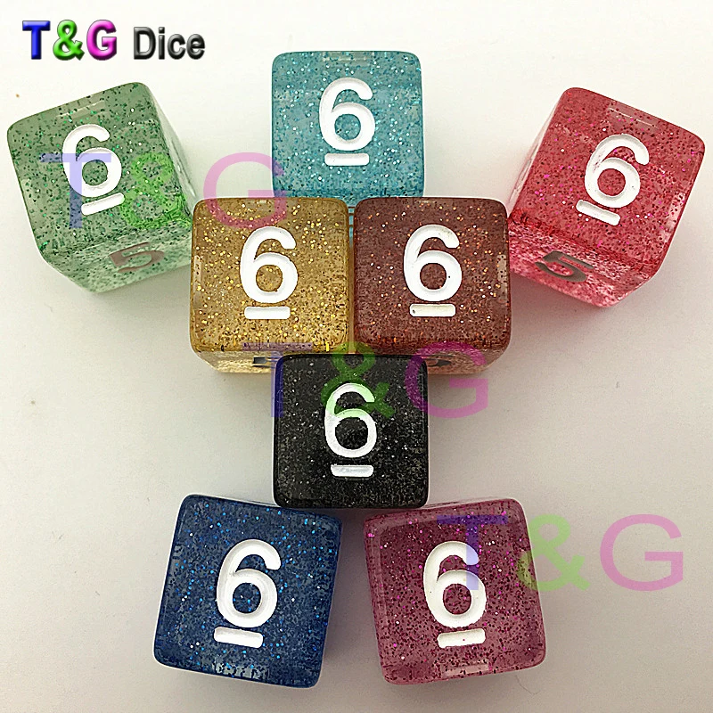 5 шт./компл. T & G Высокое качество Мульти D6 кости набор блестящий эффект d 6 боковые