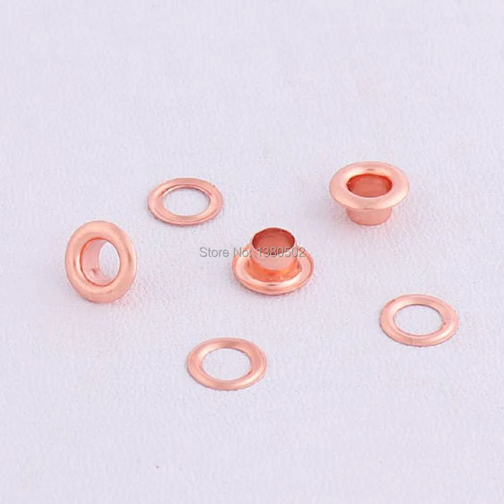 

100pcs/lot 9*4.5*4mm Rose gold garment Eyelets round shape with washer Garment accessories