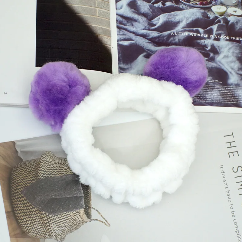 Cartoon cute panda Makeup Headbands for Washing Face Shower Spa Mask Soft and Sports makeup face Hair Bands Women Girl |