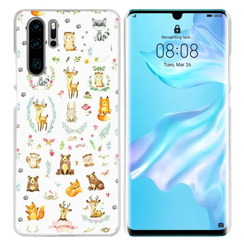 05 Чехол с милыми животными лиса чай для huawei P20 P30 P Smart Nova 4 3i P10 P9 P8 mate 10 20 lite Pro Mini жесткий чехол для телефона из ПК - Цвет: 05