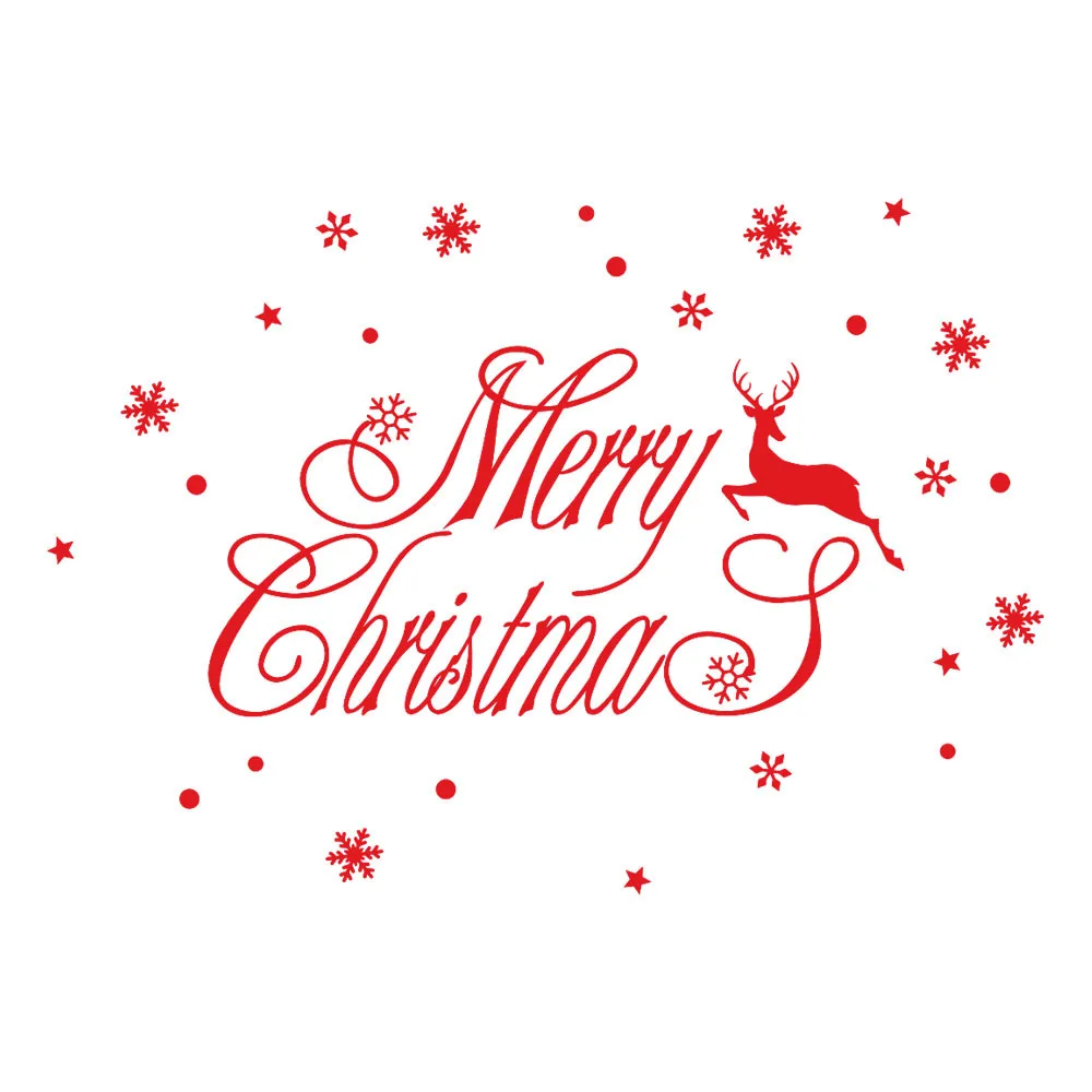 2019 Счастливого Рождества лося снежинки стикеры на стену Праздничные наклейки