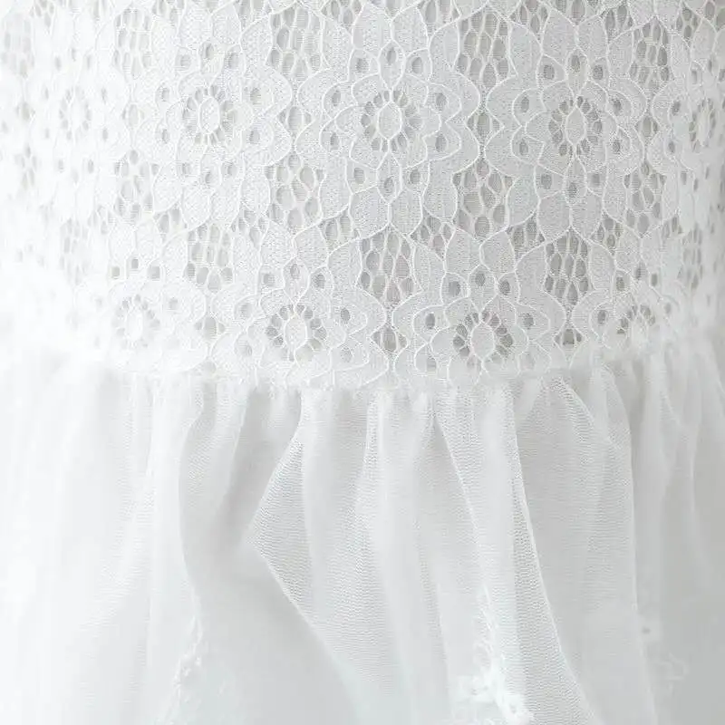 Платье для девочек осеннее детское модное кружевное платье с длинными рукавами