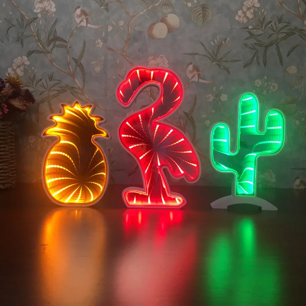 Креативный 3D туннельный светодиодный настенный светильник ночник ананас