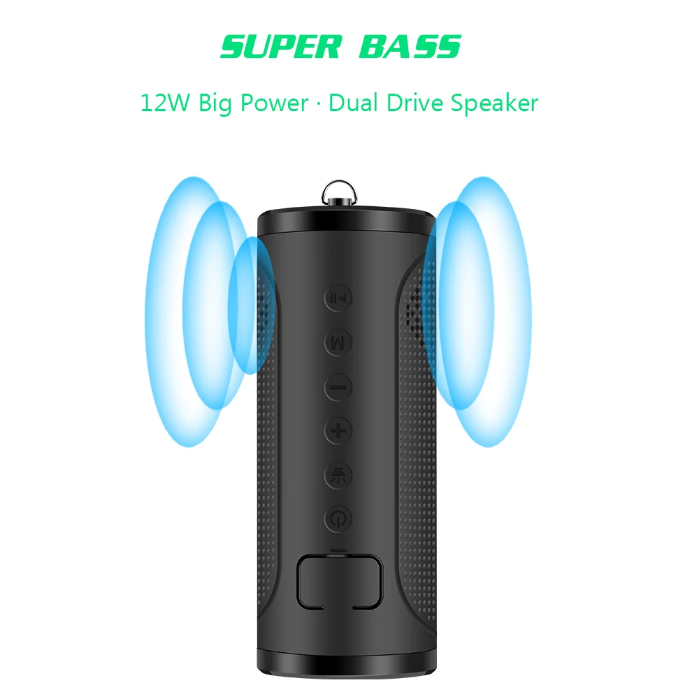 12 Вт портативный открытый Bluetooth динамик 5000 мАч Power Bank водостойкий супер бас беспроводной Велосипедный динамик с микрофоном светодиодный держатель лампы
