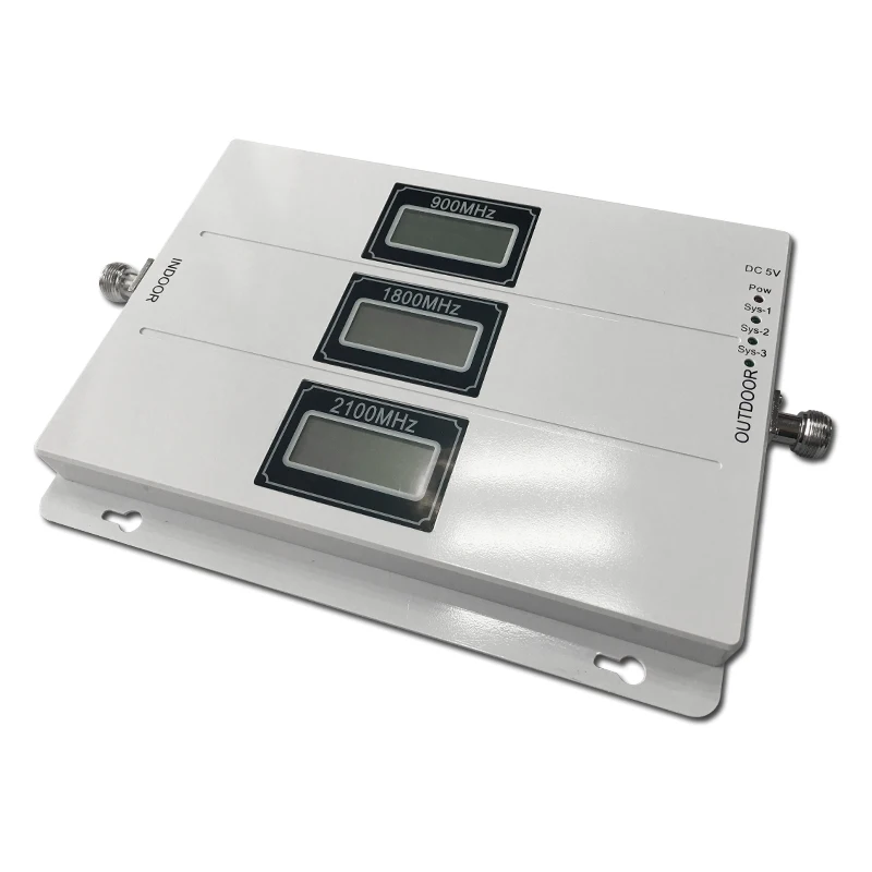 900 1800 2100 трехдиапазонный AGC signla booster 2G 3g 4G LTE 75 дБ усилитель сигнала мобильного