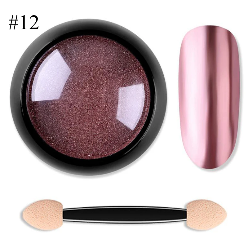Color 12 Addfavor Aurora блеск для ногтей зеркальная пудра пигментная пыль хромированная блестящая пудра французский дизайн ногтей украшение маникюр VU гель - Цвет: Color 12