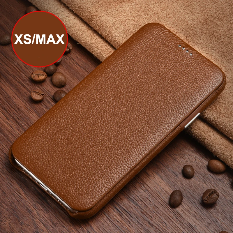 3 цвета изогнутый Ретро чехол из натуральной кожи для iphone X XS Max из натуральной воловьей кожи личи флип деловой чехол для телефона