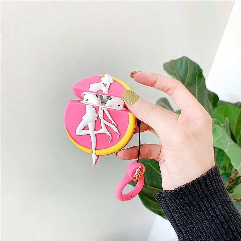 Чехол для AirPods силиконовый милый чехол наушников Сейлор Мун Airpods 2 Apple Earpods