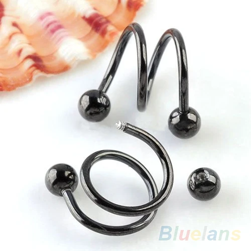 Punk Stainless Steel Spiral Helix Ear Stud Lip Nose Ring Cartilage Piercing hot | Украшения и аксессуары