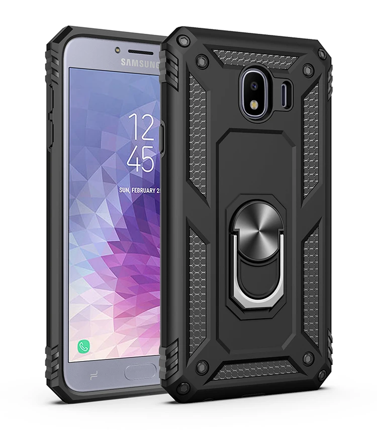 Black Роскошный Защитный Мягкий противоударный чехол для samsung Galaxy J4 J4 Plus J400F/DS SM-J415F/DS J415FN силиконовый бампер жесткий чехол для ПК - Цвет: Black