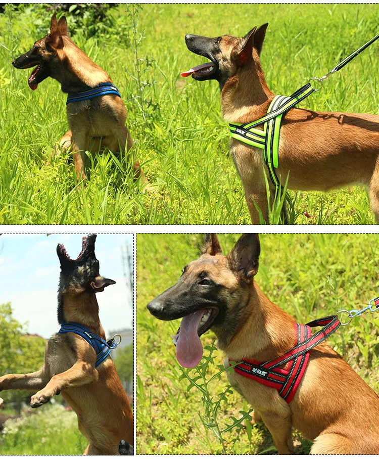 Adjustable No Pull Pet Dog Harness Vest Large Soft Breathable Walk Nylon Reflective For Medium Dogs | Дом и сад