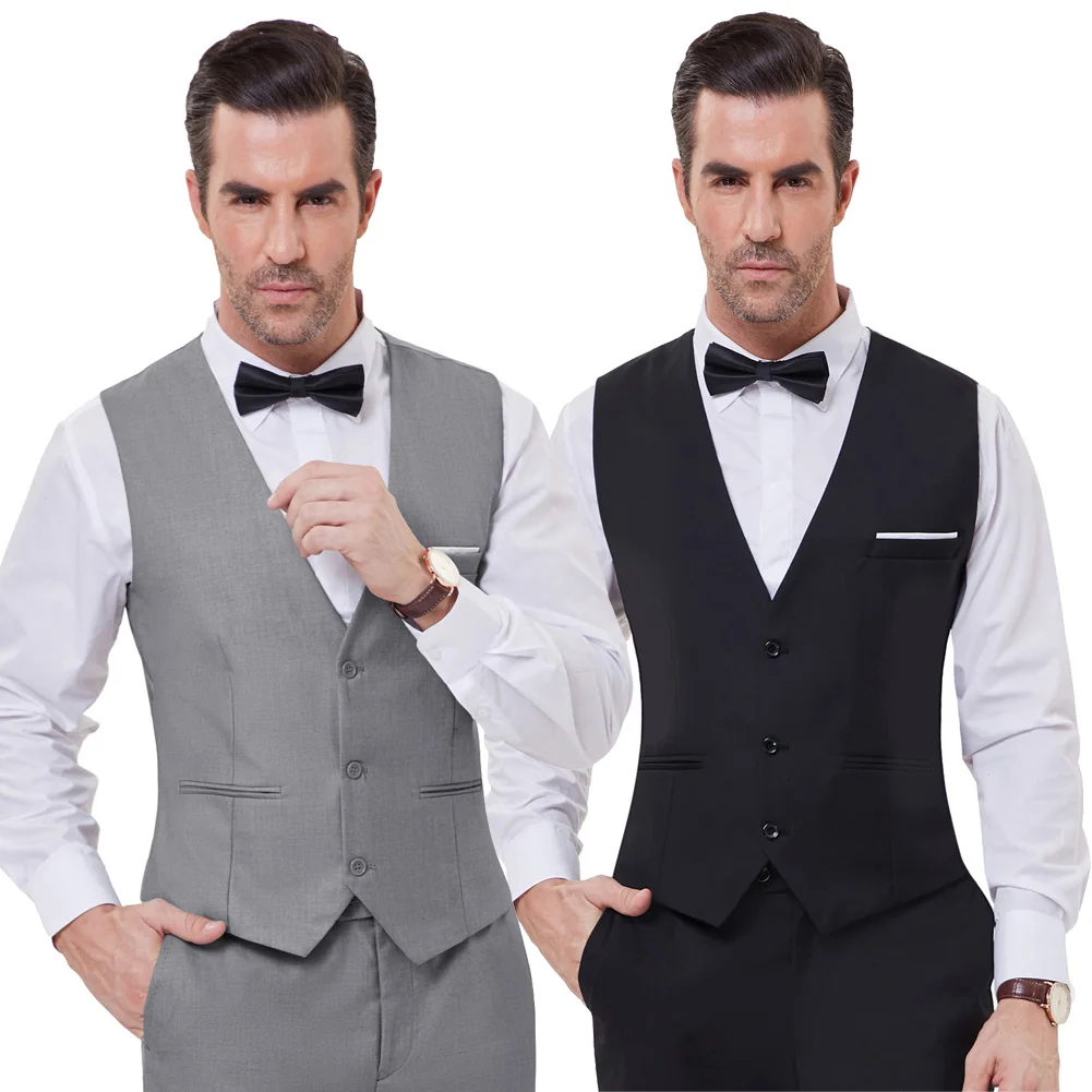 Горячий мужской строгий деловой костюм жилет тонкий свадебный Повседневный