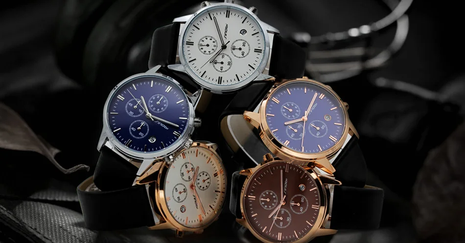 Reloj hombre SINOBI классические водонепроницаемые часы мужские модные наручные часы мужские кожаные часы с хронографом простые спортивные часы Geneva