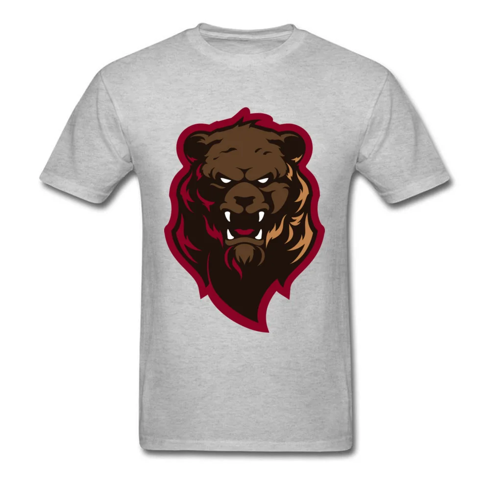 Мужская черная футболка с принтом Angry Grizzly хлопковая коротким рукавом и круглым