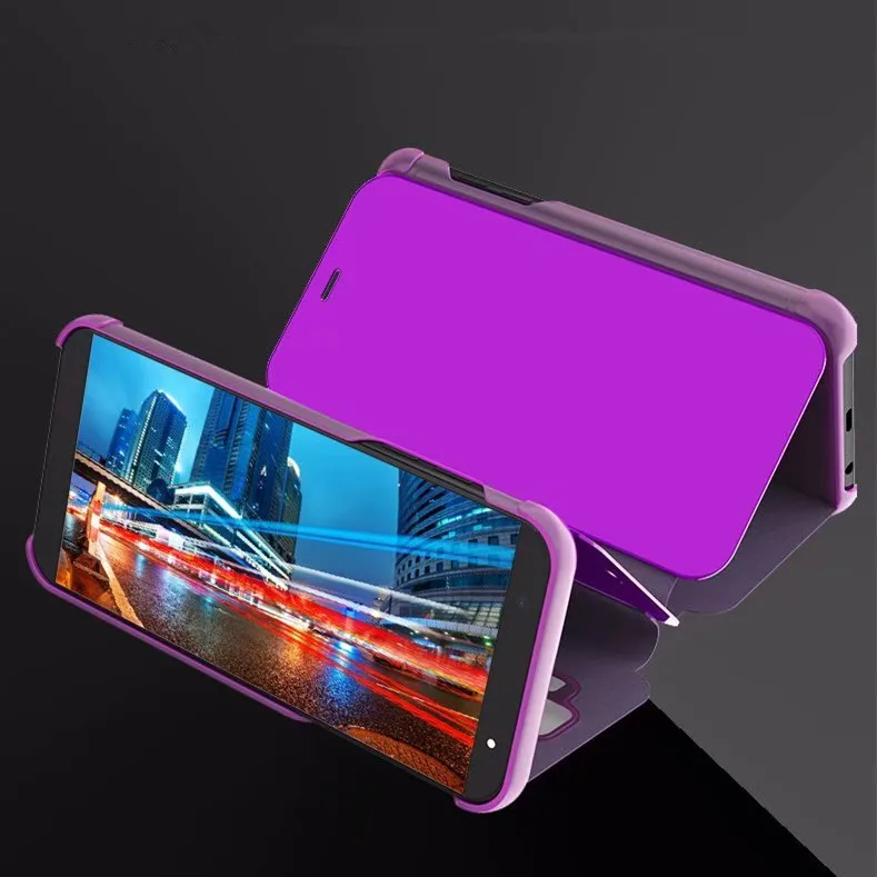 Zeallion для самсунга Galaxy A6 A6 Plus J6 J8 роскошный откидной прозрачный зеркальный кожаный чехол-подставка с окошком