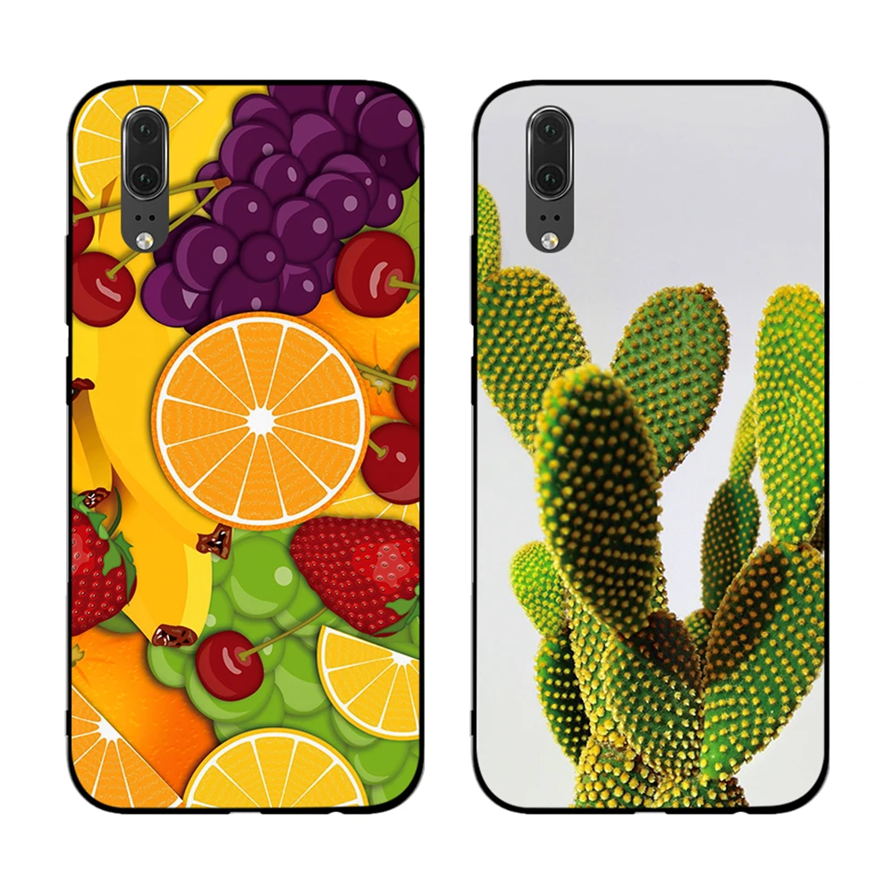 Мягкий чехол с фруктовым и зеленым КАКТУСОМ для Huawei Y6 Y7 Y9 Prime 2017 2018 2019 Nova 2i 3 4 3i Lite Mate