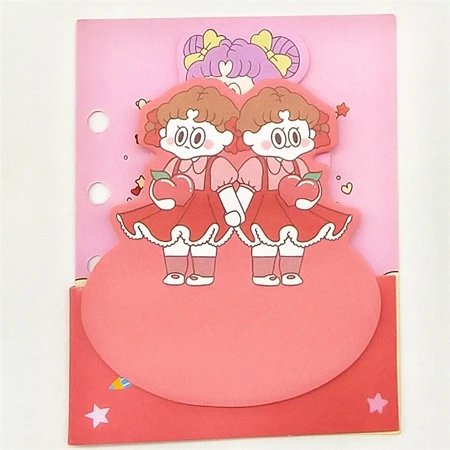 B Kawaii, Корейская девушка, мелодия, две звезды, блокнот, планировщик, сделай сам, самоклеющиеся, Липкие заметки, милые канцелярские принадлежности, школьные, офисные принадлежности, подарок - Цвет: B