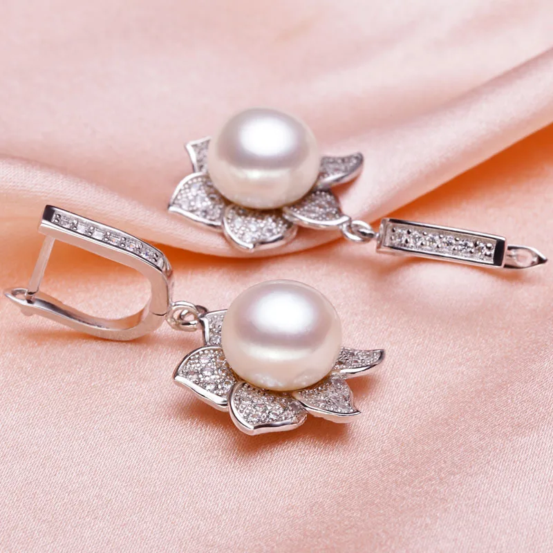 Женские серьги в подарок речной жемчуг 10 11 мм круглые булочки на пару 925 пробы|925