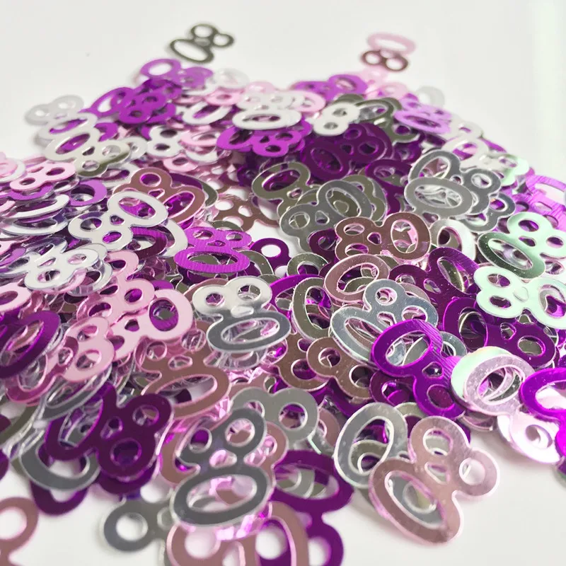 60 фотографий 80-й день рождения конфетти розовый серебряный синий фиолетовый цвет