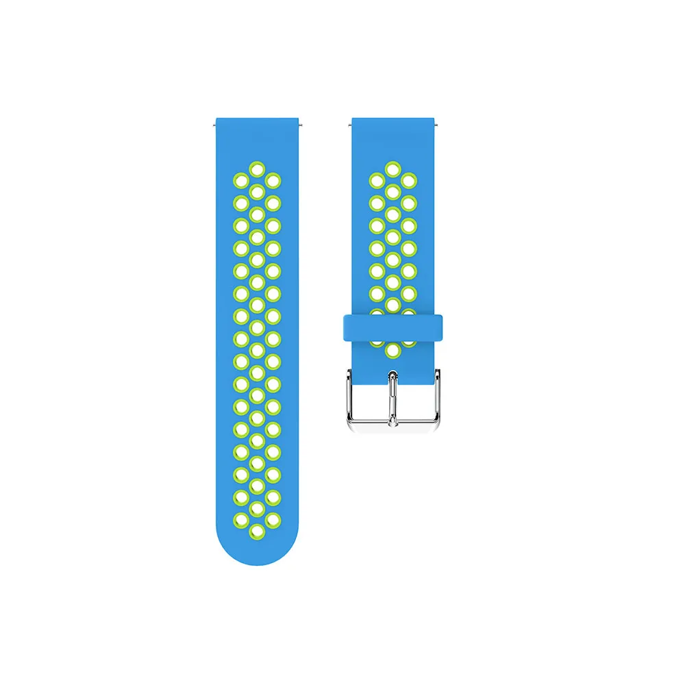 Sky blue green Мягкий силиконовый ремешок для часов samsung Galaxy Watch active, Классический сменный Браслет, ремешок для часов 20 мм, ремешок для часов S2/Спортивные ремни - Цвет ремешка: Sky blue green
