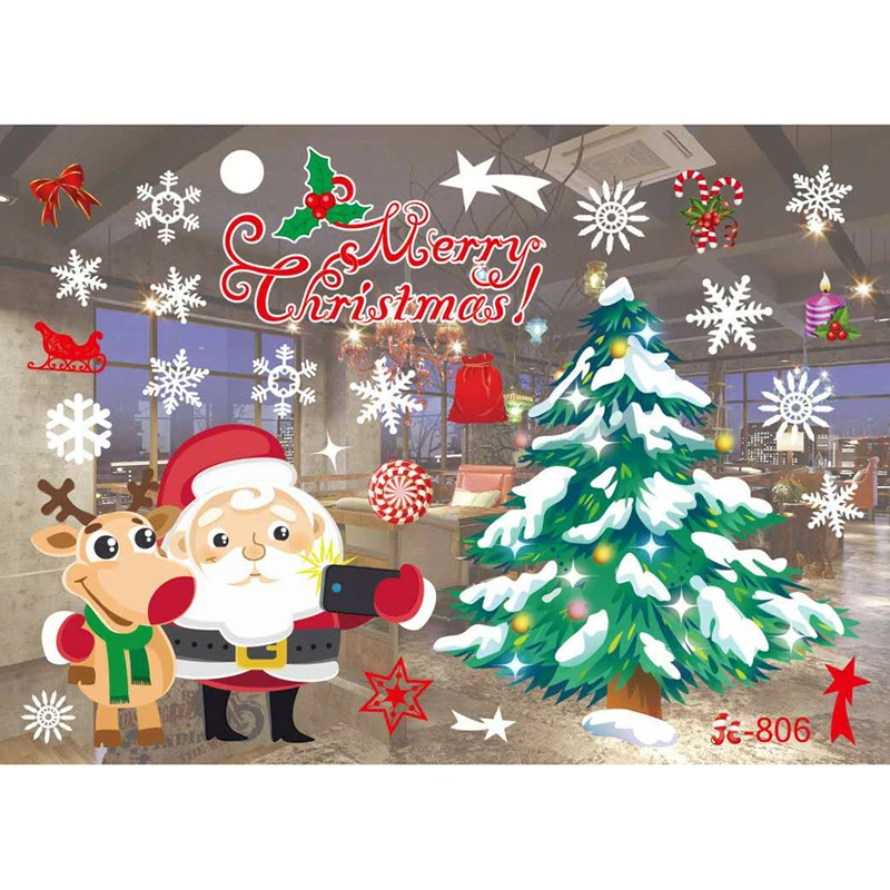 Наклейки на витрину праздничное украшение для дома с надписью &quotMerry Christmas&quot