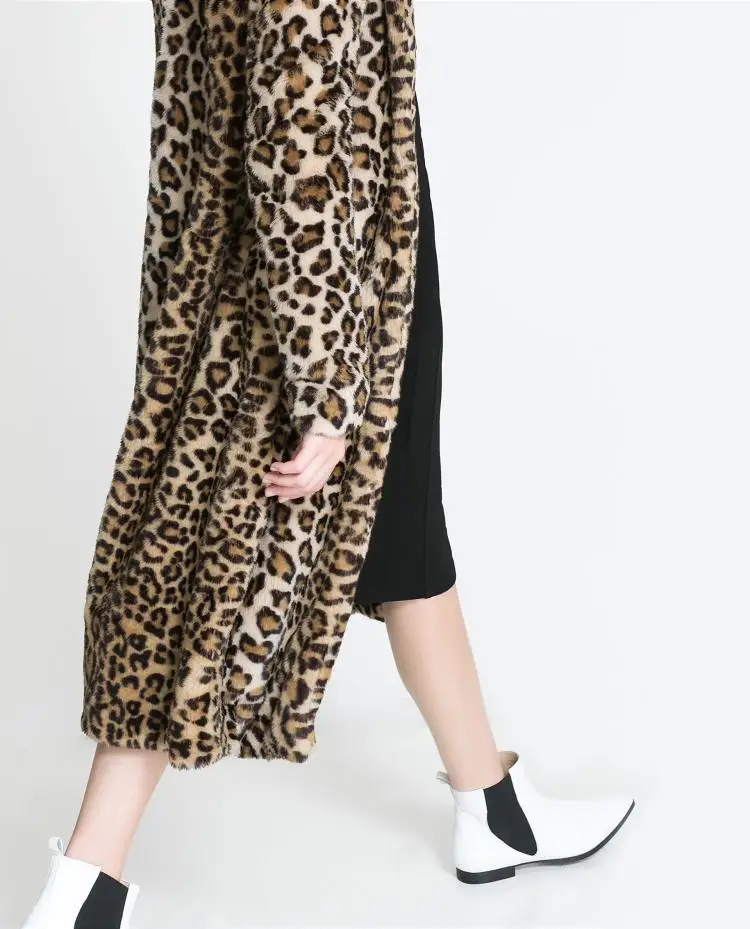 Leopard hot sale fashion Faux fur coat Christmas holiday sexy club celebrity vintage women new style coats wholesale | Женская одежда