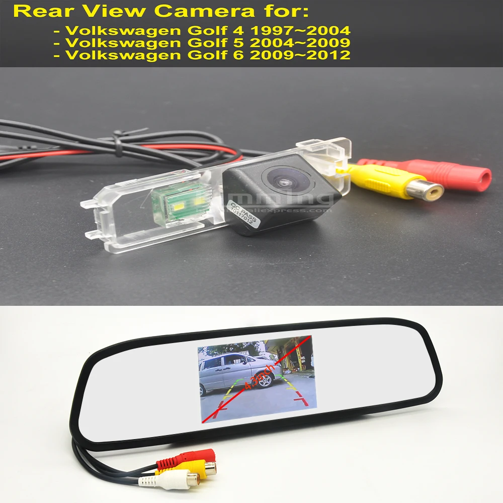 

Car Rear View Camera for Volkswagen VW Golf 4 5 6 MK4 MK5 MK6 1997~2012 Wireless Reversing Park Backup Camera Mirror kit Display