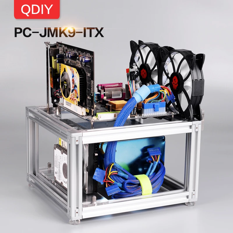 Чехол для компьютера QDIY Mini ITX алюминиевый корпус платформа с водяным охлаждением